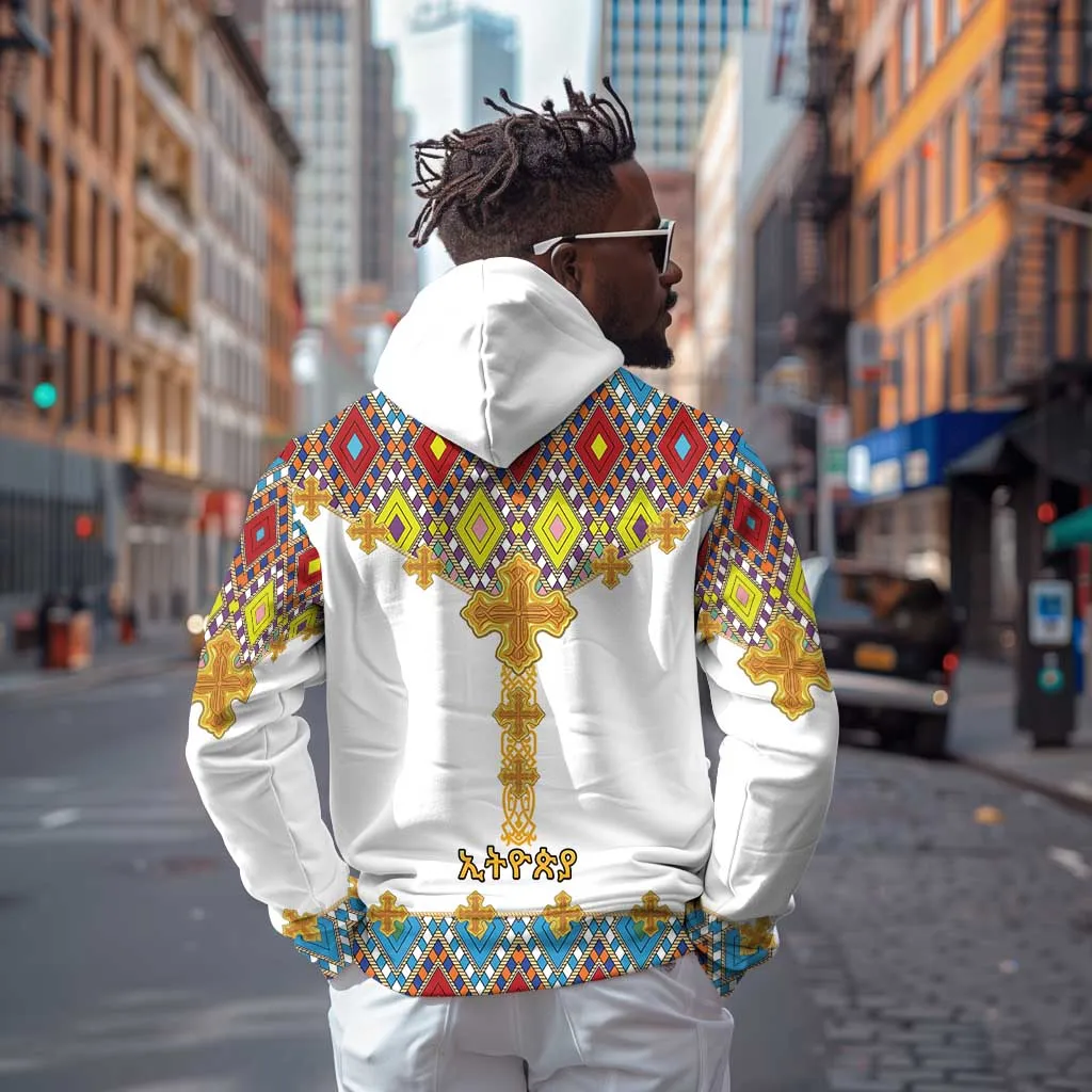 Happy Ethiopian Timkat Zip Hoodie Cross Mix Tilet Pattern LT15