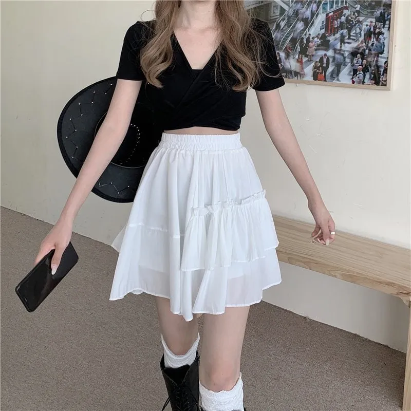 Harajuku High-waisted Layered Skirt