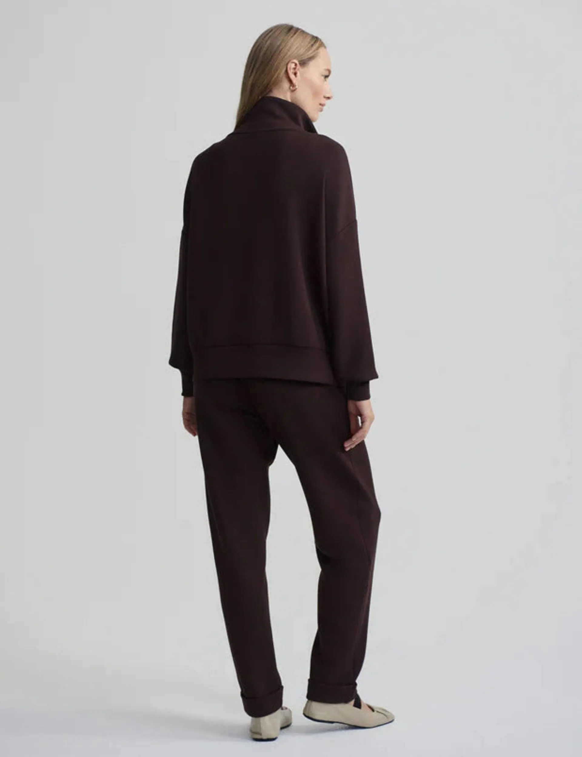 Hawley Half Zip Sweat - Coffee Bean