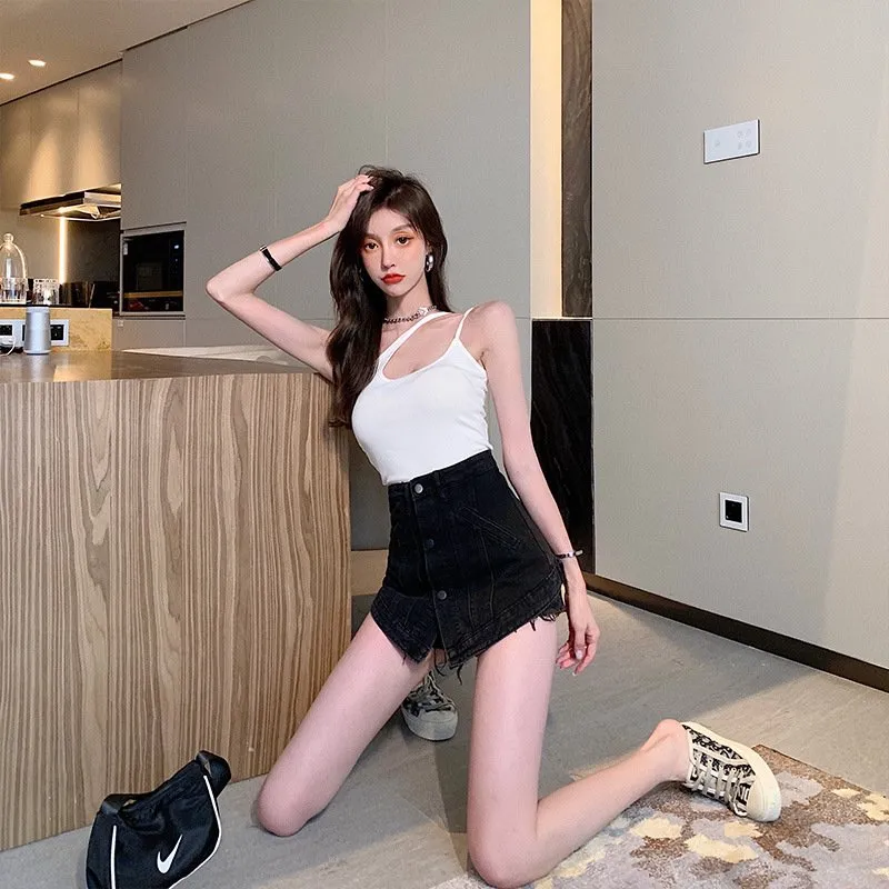 High Waist Fake Two-piece Shorts Skirt