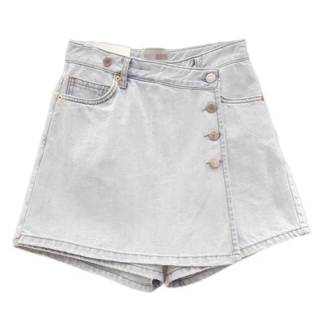 High Waist Fake Two-piece Shorts Skirt