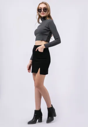 High Waist Mini Denim Skirt