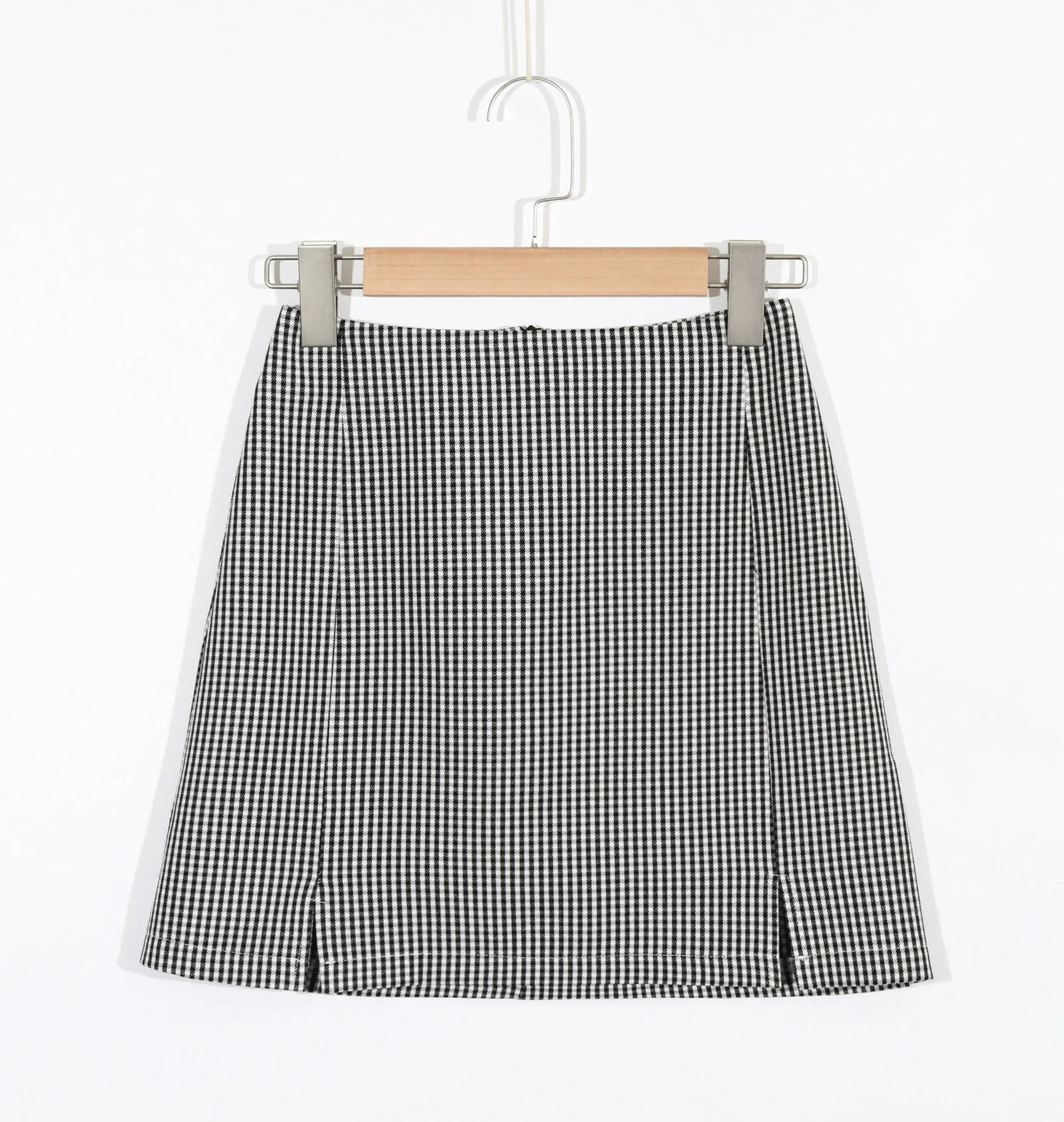 High Waist Plaid Mini Skirt