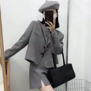 High Waist Skirt Suit