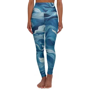 High Waisted Leggings - Odelgarde s Hertogenbosch Ocean Waves