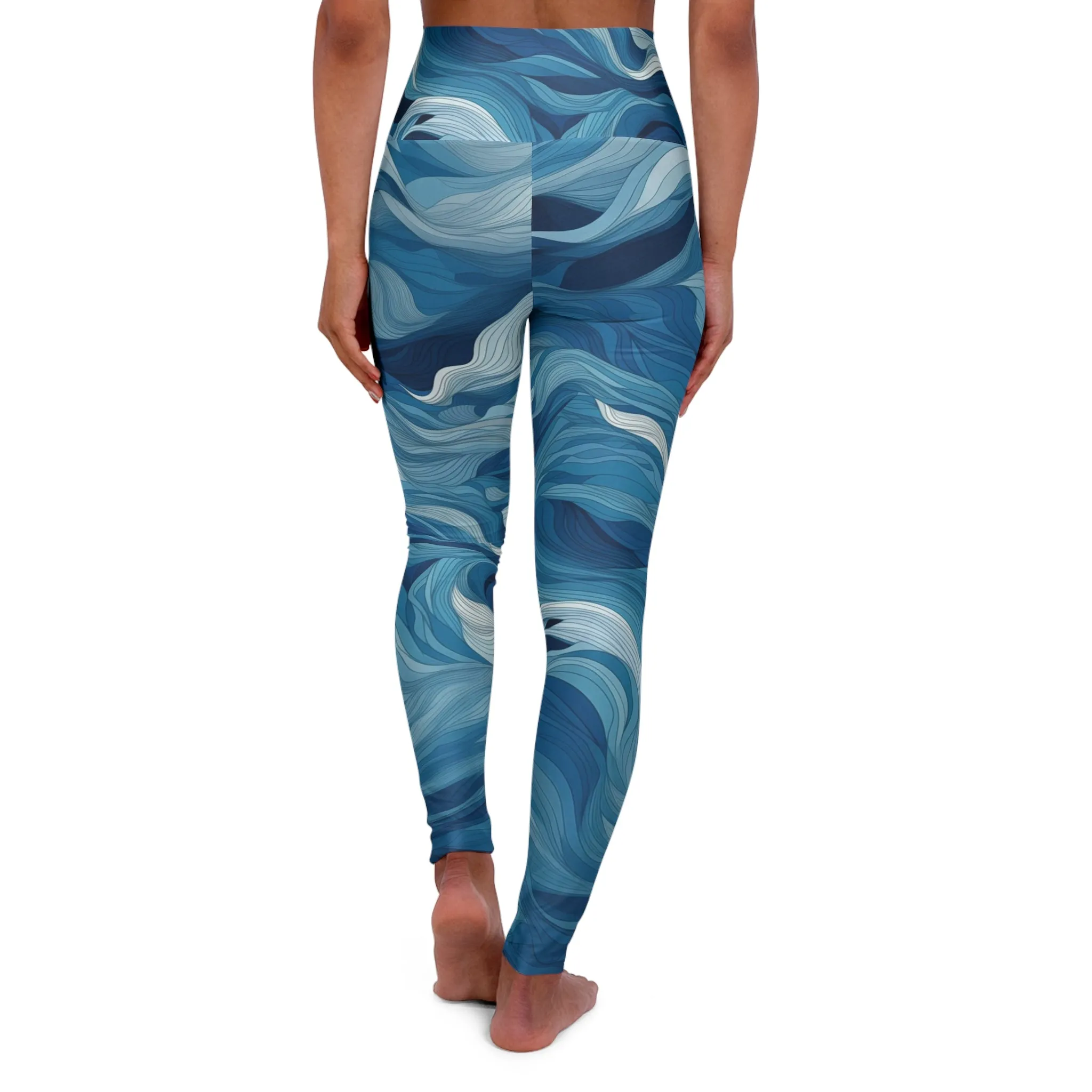 High Waisted Leggings - Odelgarde s Hertogenbosch Ocean Waves