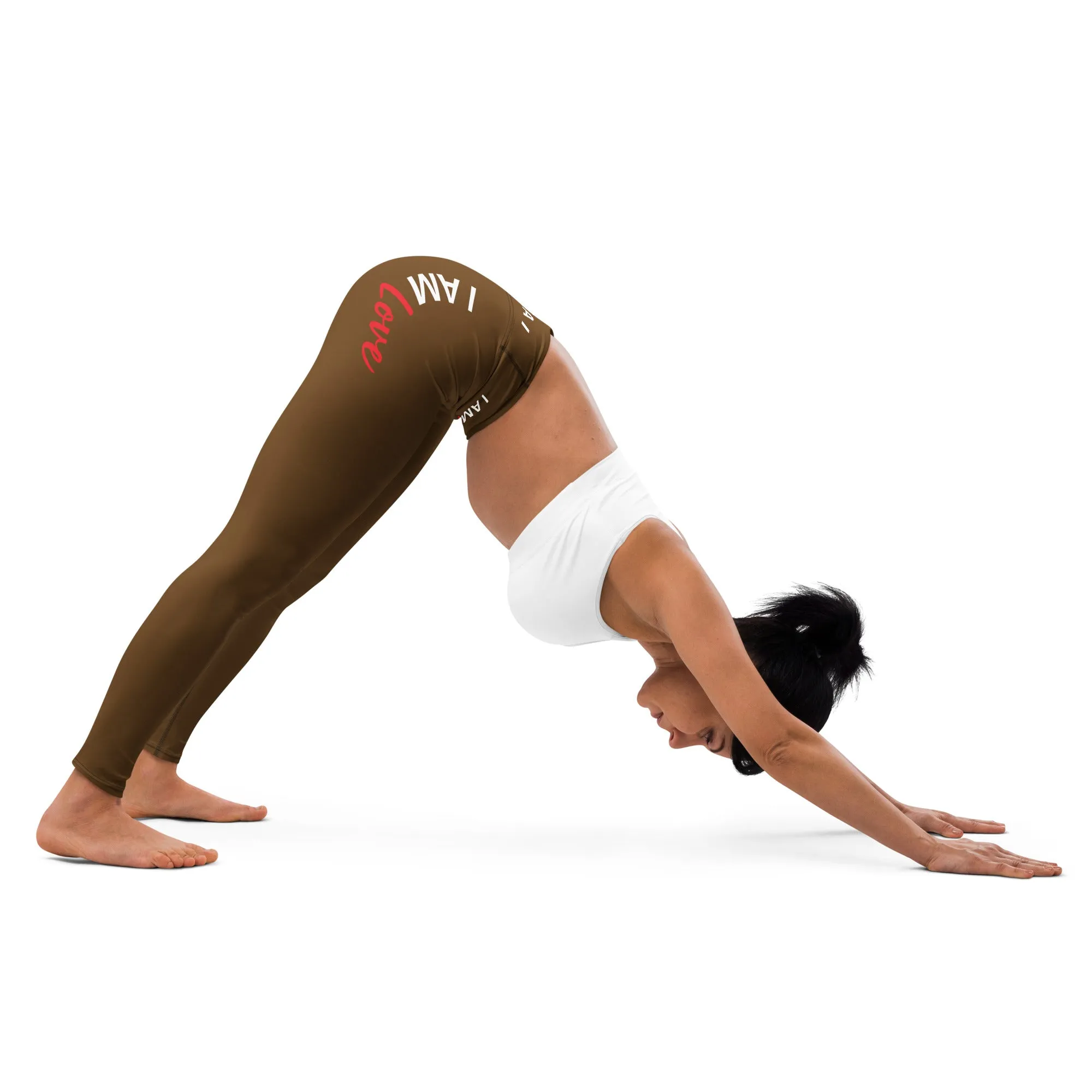 I AM LOVE Soul Motion Flow Yoga PRINT Leggings (BROWN)