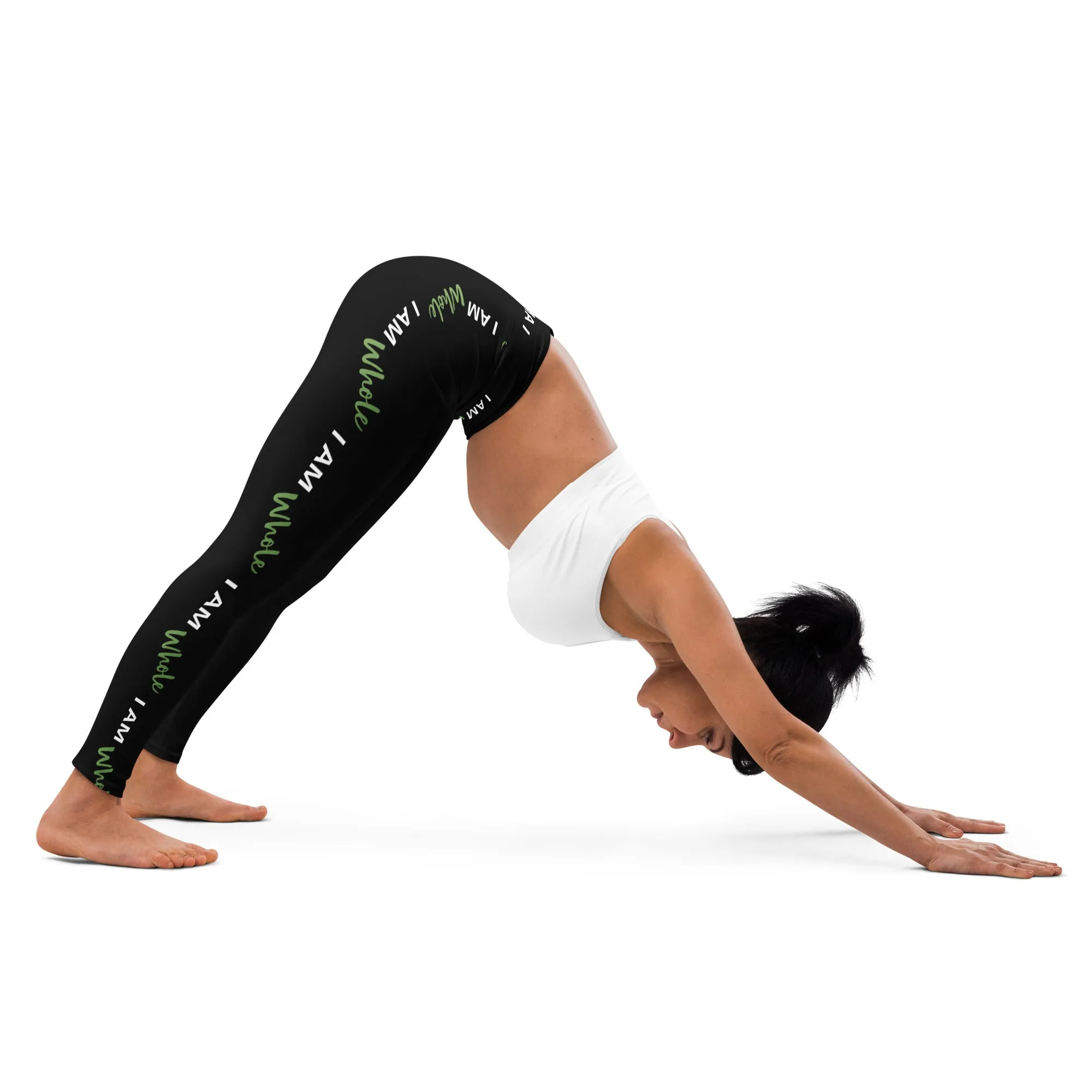 I AM WHOLE Soul Motion Flow Yoga PRINT Leggings (BLACK)