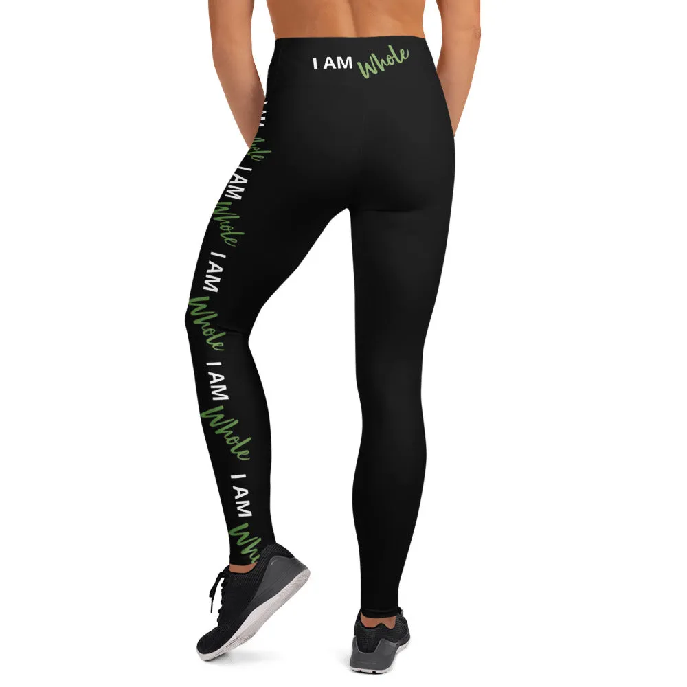 I AM WHOLE Soul Motion Flow Yoga PRINT Leggings (BLACK)