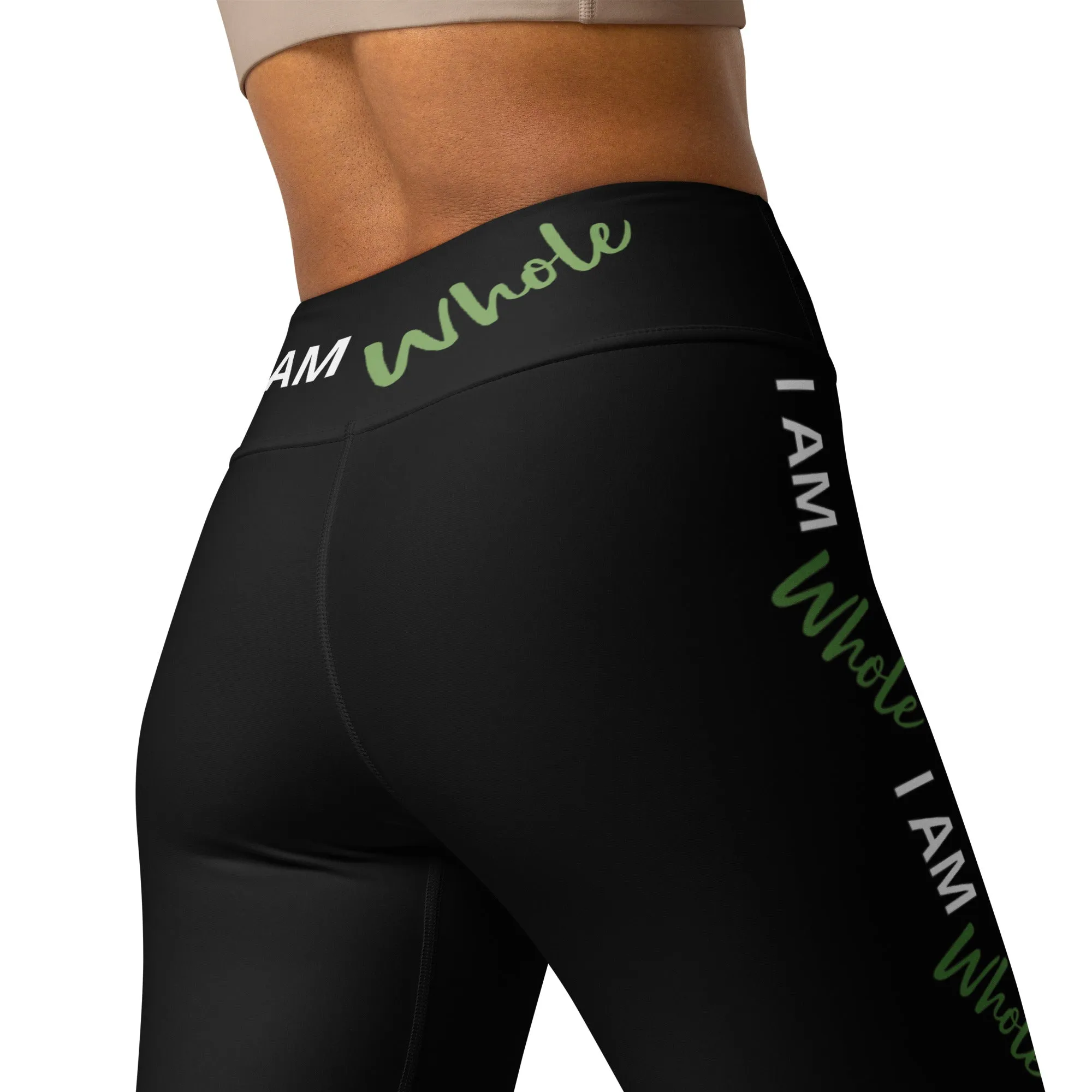 I AM WHOLE Soul Motion Flow Yoga PRINT Leggings (BLACK)