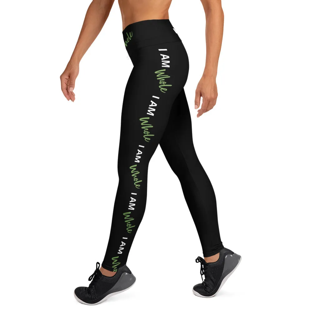 I AM WHOLE Soul Motion Flow Yoga PRINT Leggings (BLACK)