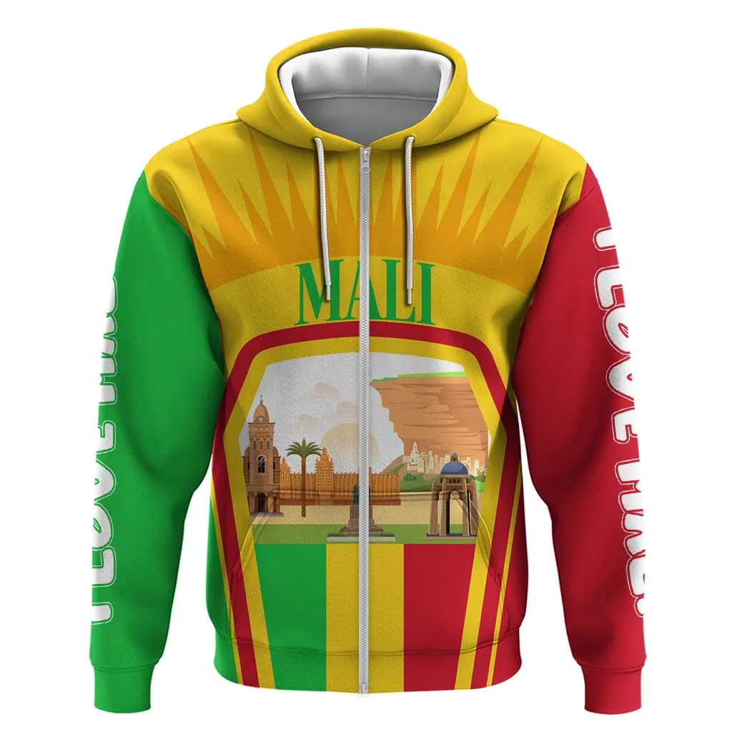I Love Mali Zip Hoodie Famous Tourist Destinations TS04