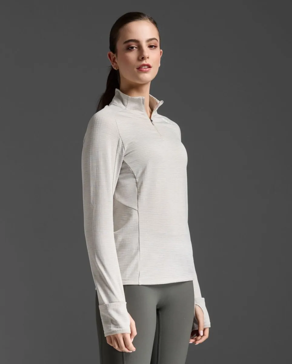 Ignition 1/4 Zip Longsleeve Damen - moon/white reflective