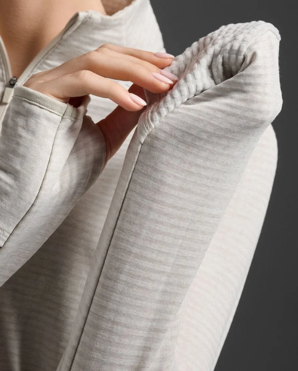 Ignition 1/4 Zip Longsleeve Damen - moon/white reflective