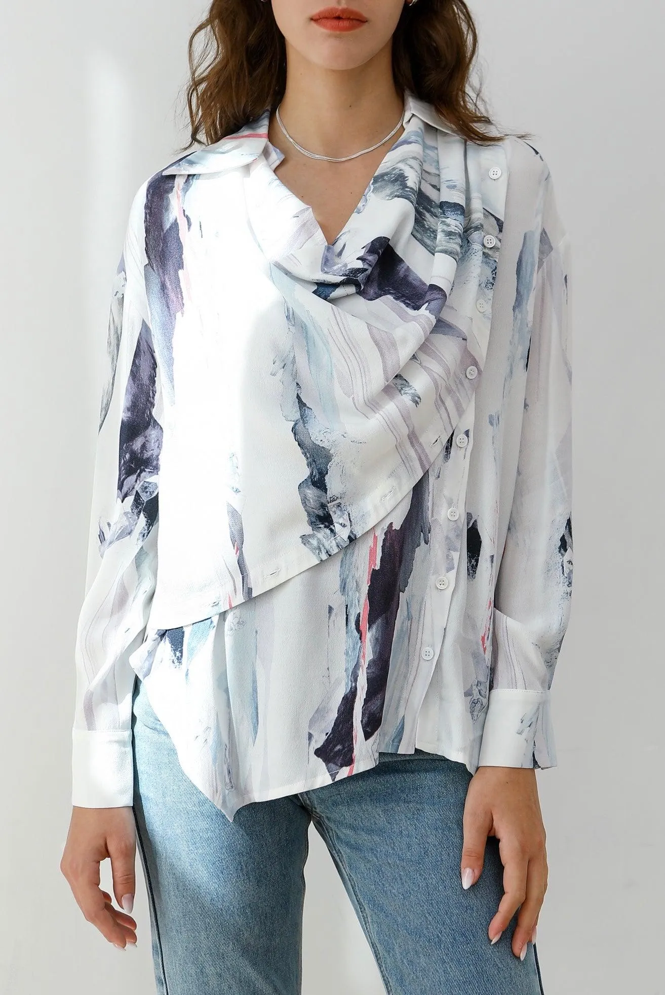 Ink Wash Shirt & Skirt Set