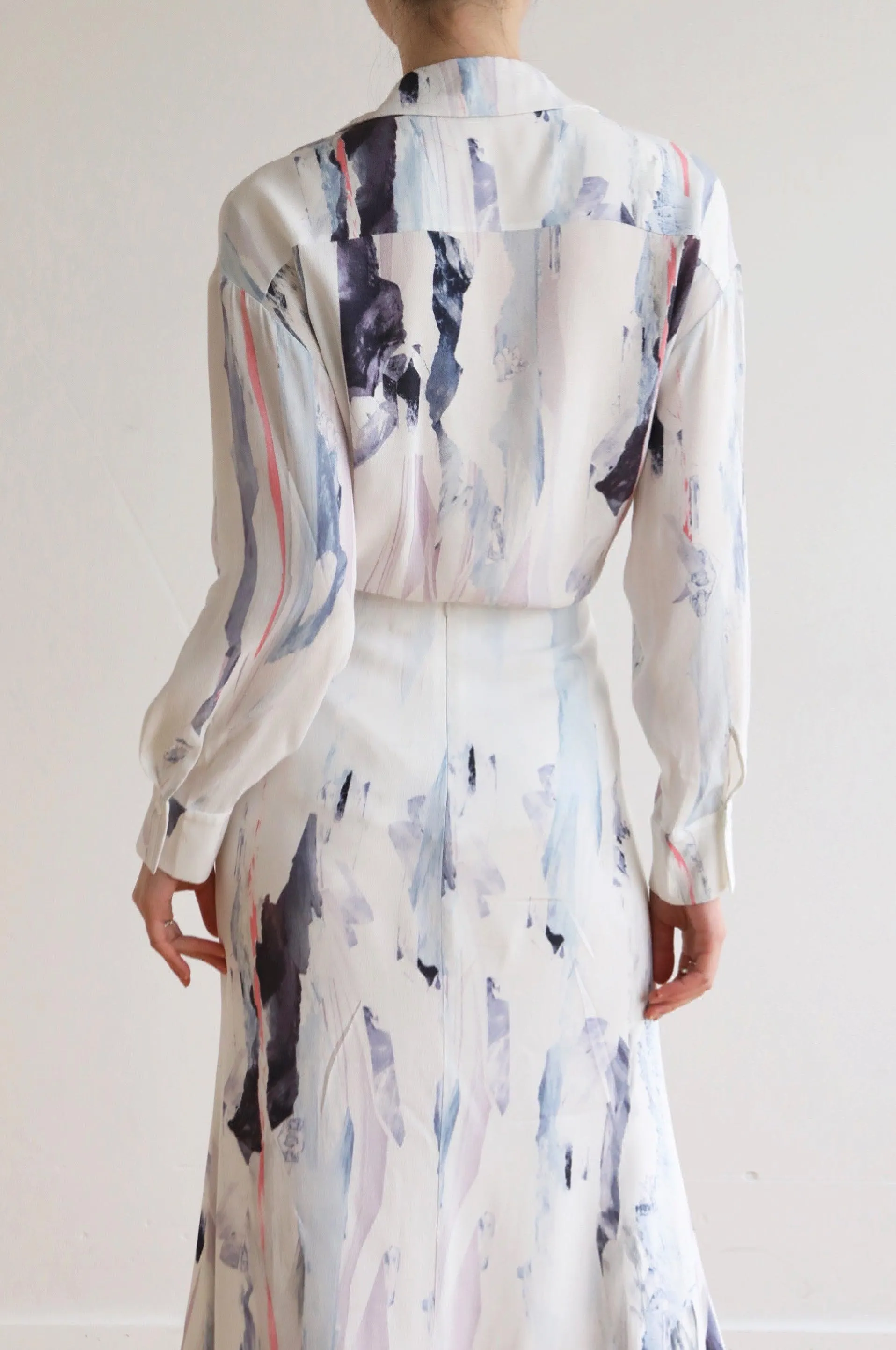 Ink Wash Shirt & Skirt Set