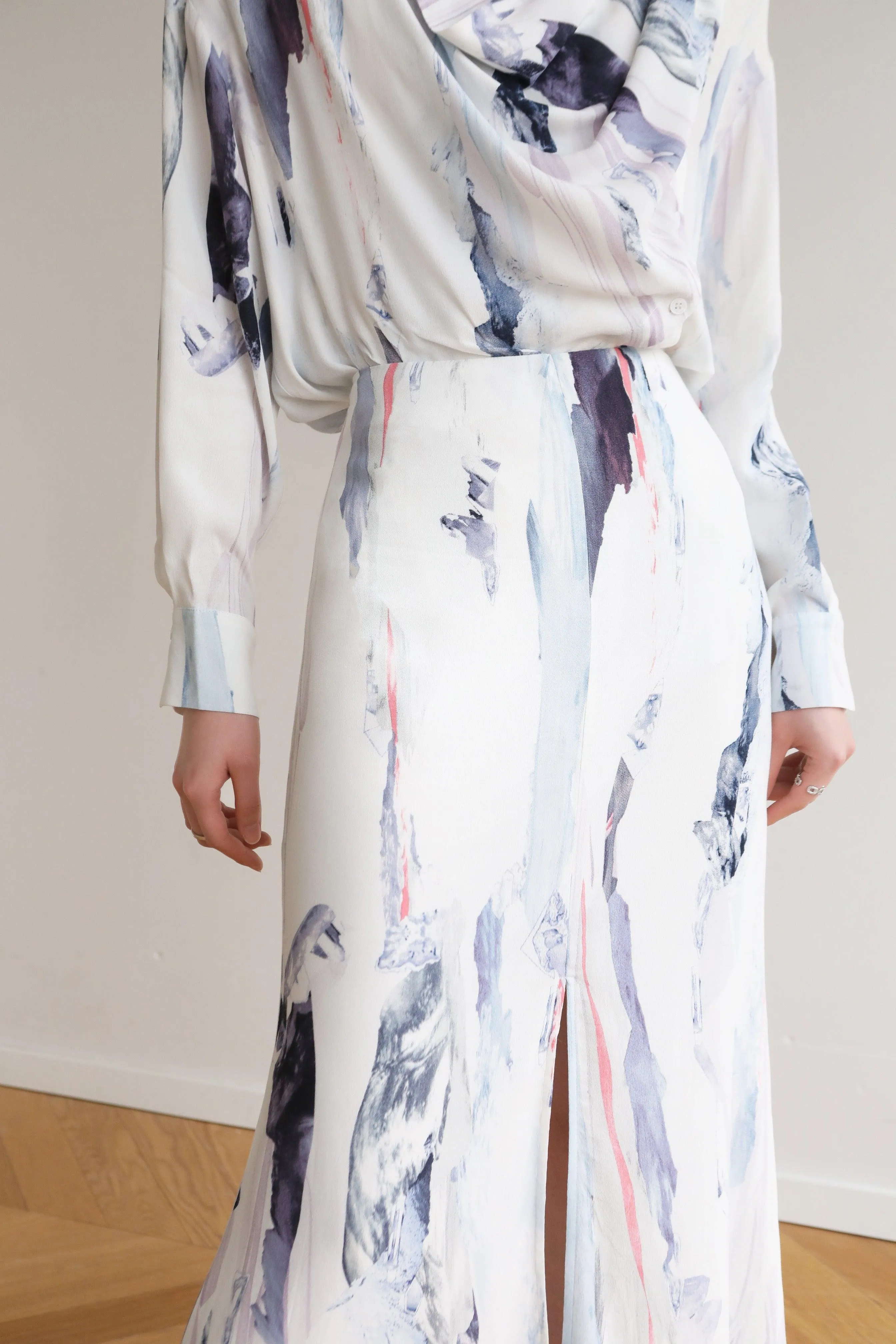 Ink Wash Shirt & Skirt Set
