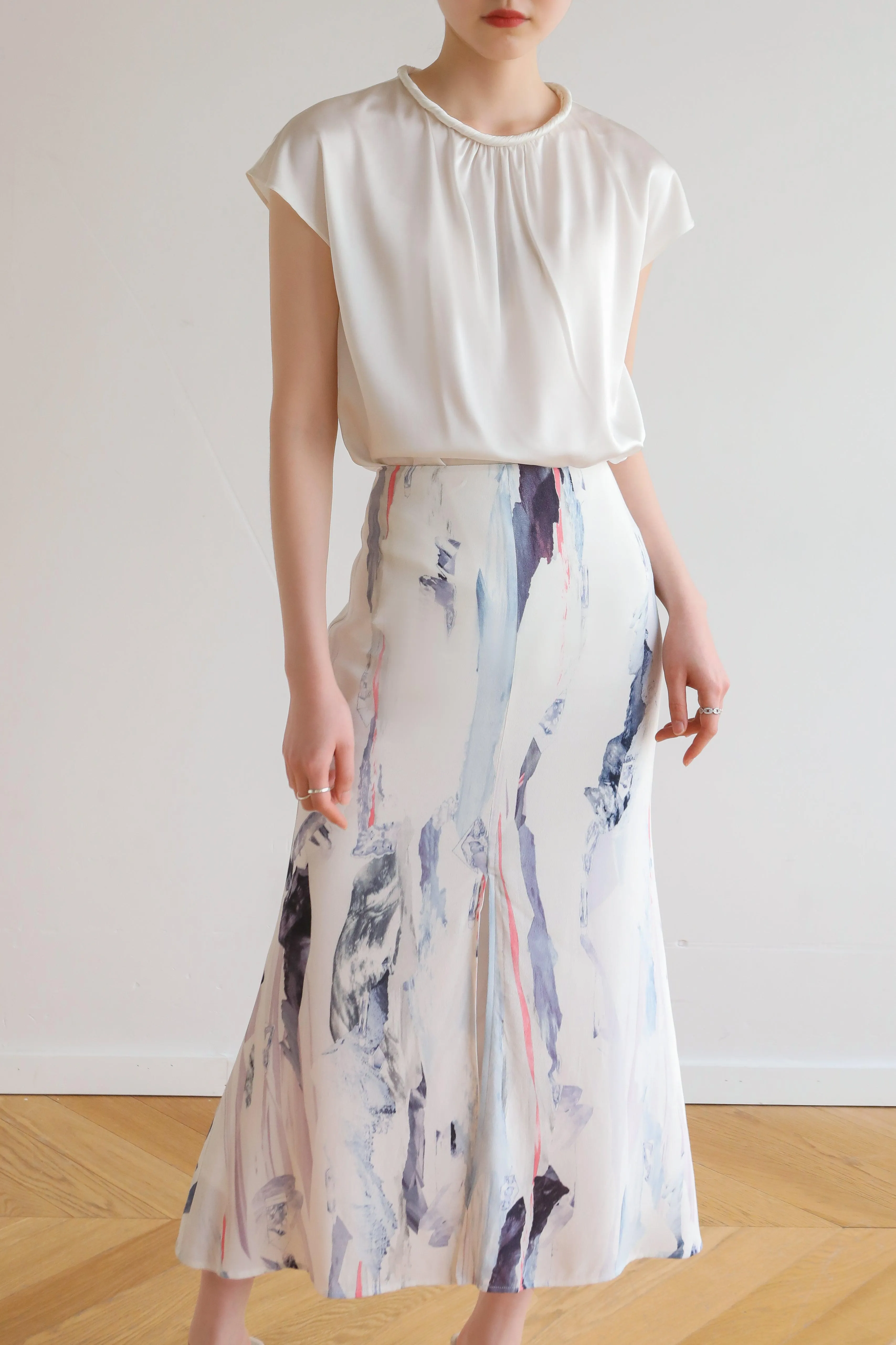 Ink Wash Shirt & Skirt Set