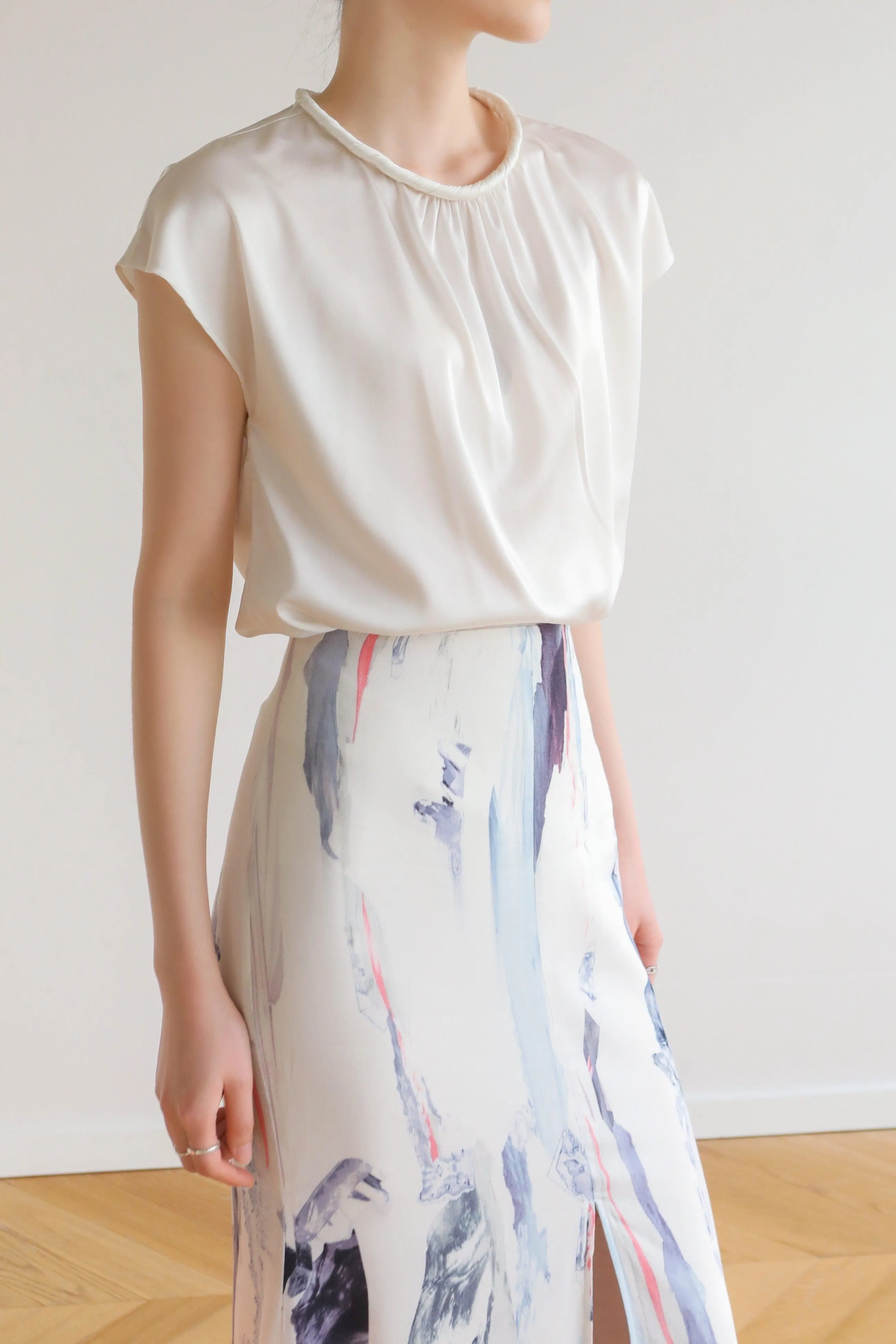 Ink Wash Shirt & Skirt Set