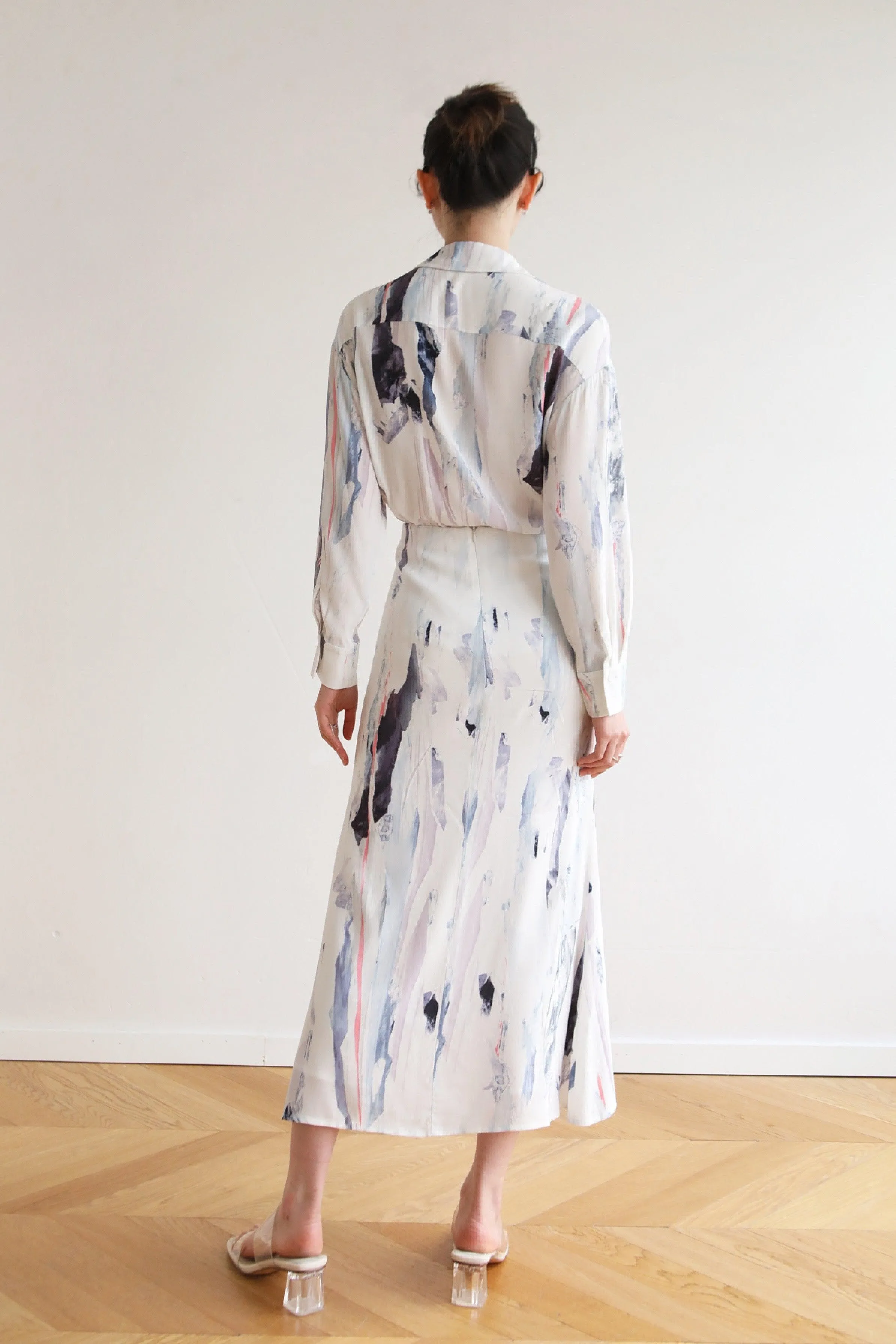 Ink Wash Shirt & Skirt Set