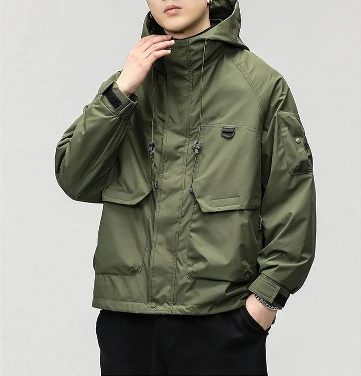 Insulated Cargo Parka with Waterproof and Windproof Features for Men