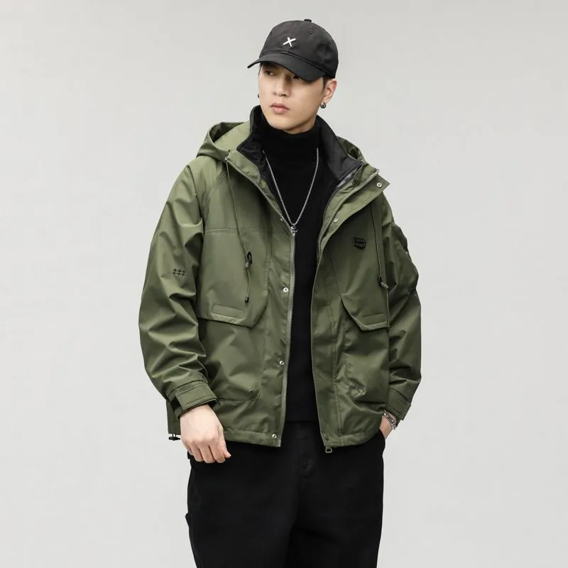 Insulated Cargo Parka with Waterproof and Windproof Features for Men