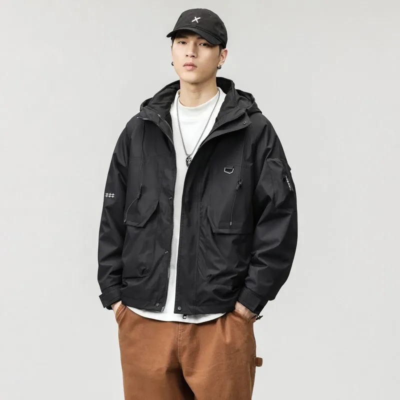Insulated Cargo Parka with Waterproof and Windproof Features for Men