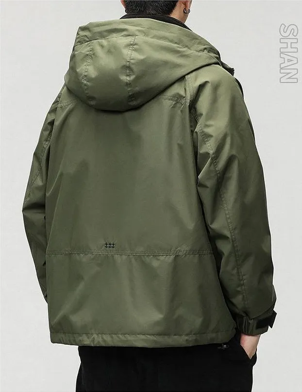 Insulated Cargo Parka with Waterproof and Windproof Features for Men