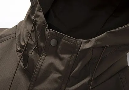 Insulated Cargo Parka with Waterproof and Windproof Features for Men