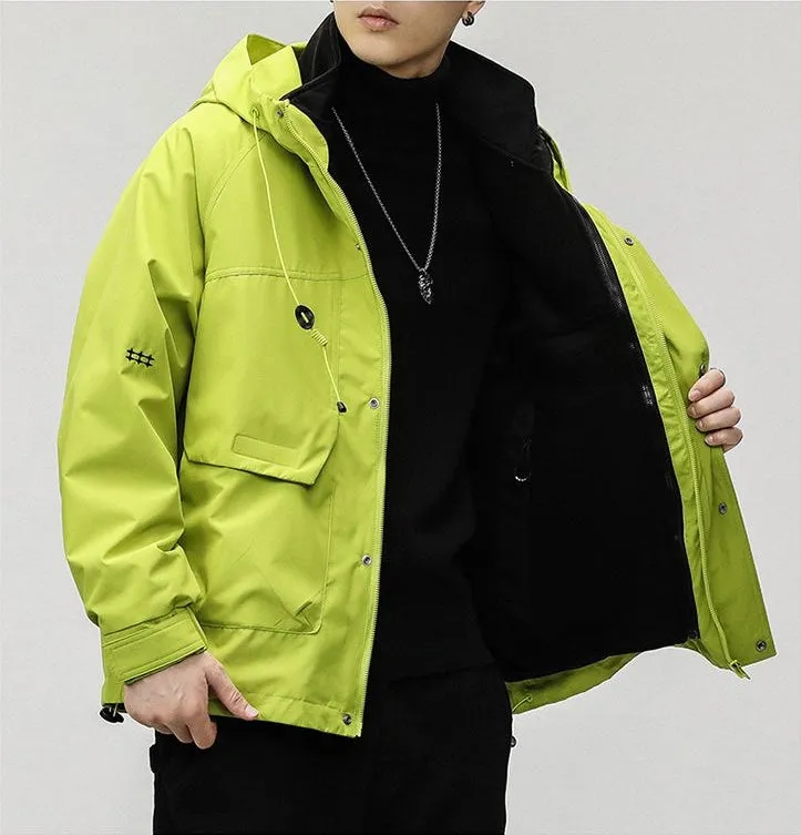 Insulated Cargo Parka with Waterproof and Windproof Features for Men