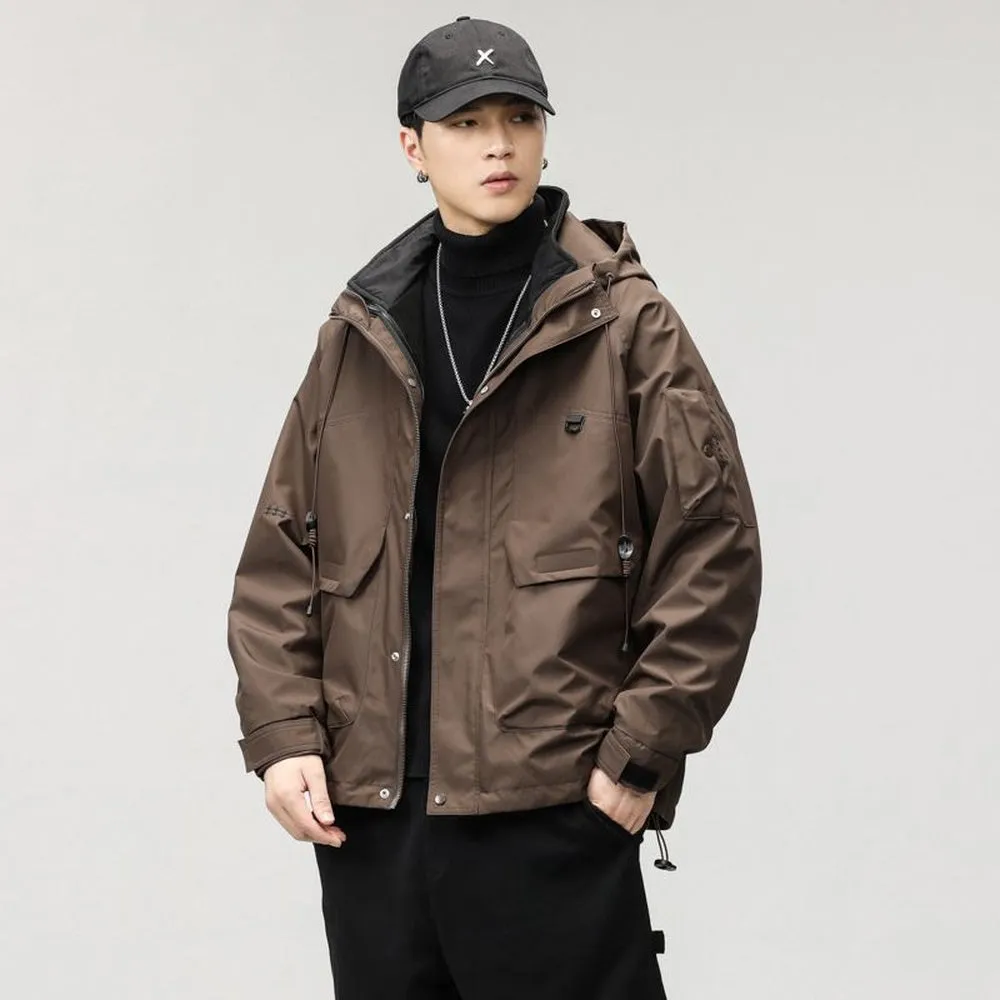 Insulated Cargo Parka with Waterproof and Windproof Features for Men