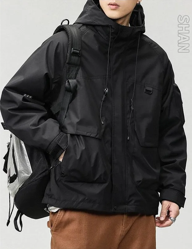 Insulated Cargo Parka with Waterproof and Windproof Features for Men