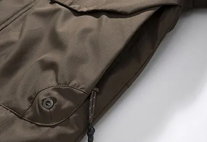 Insulated Cargo Parka with Waterproof and Windproof Features for Men