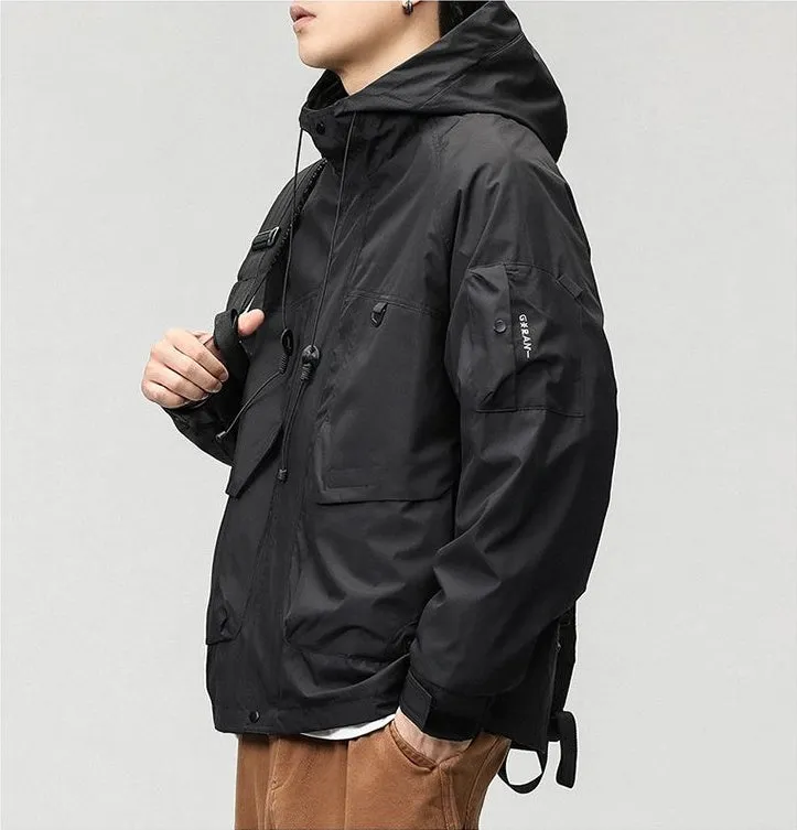 Insulated Cargo Parka with Waterproof and Windproof Features for Men