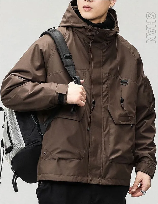 Insulated Cargo Parka with Waterproof and Windproof Features for Men