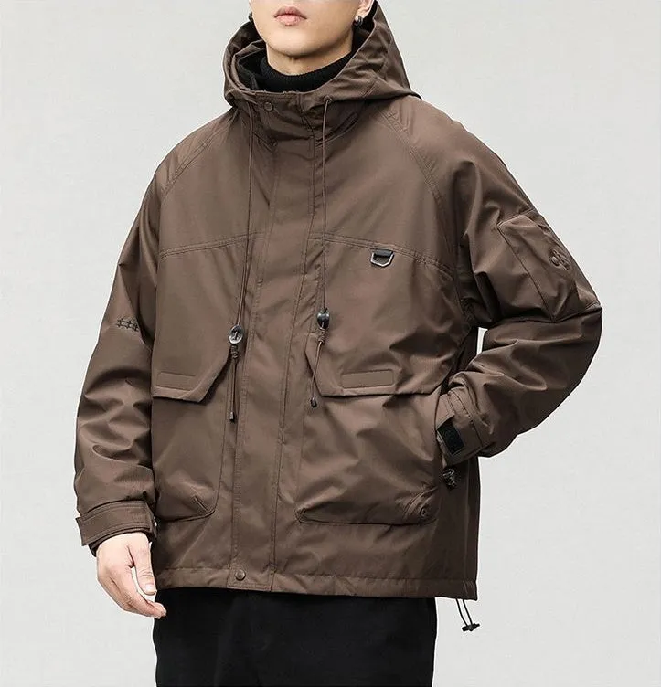 Insulated Cargo Parka with Waterproof and Windproof Features for Men