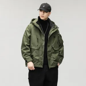Insulated Cargo Parka with Waterproof and Windproof Features for Men
