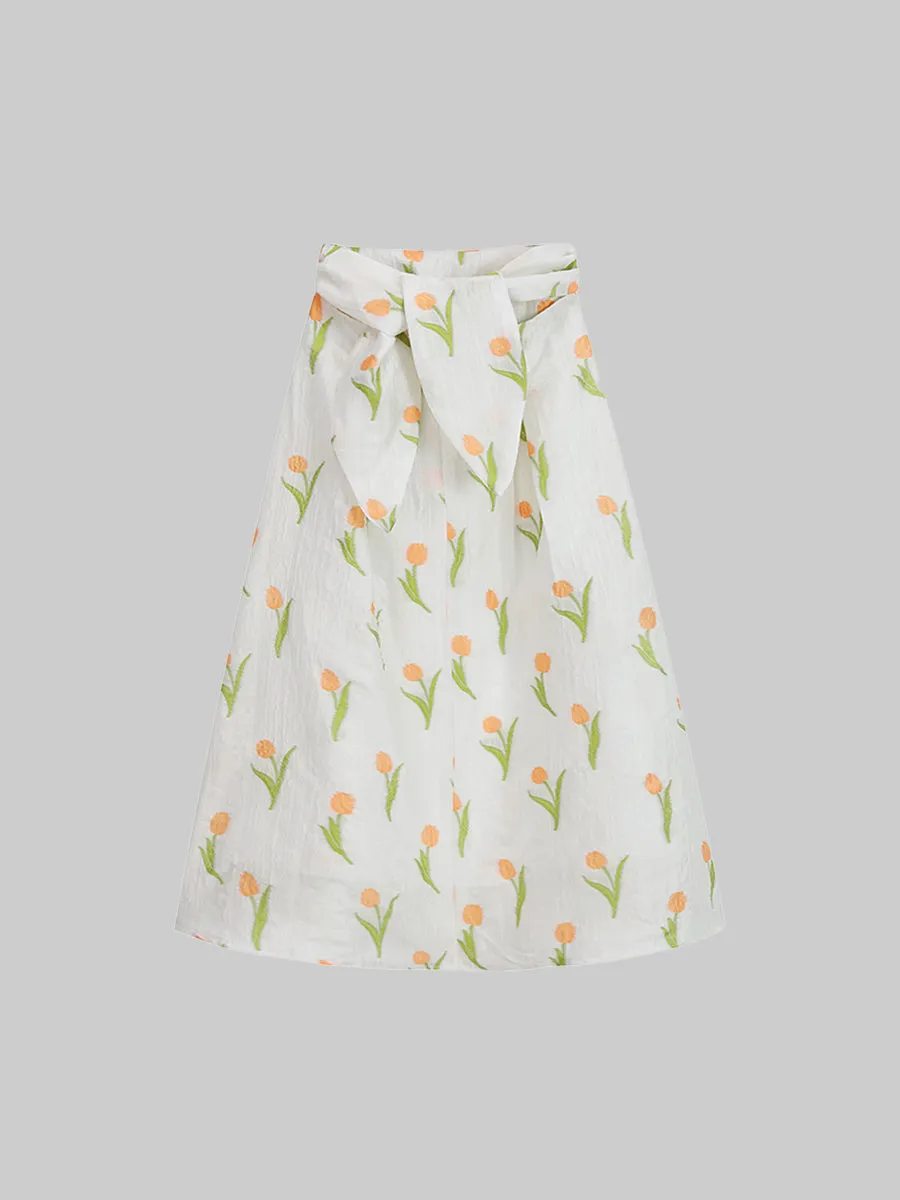 Jacquard French High Waist Tulip Skirt