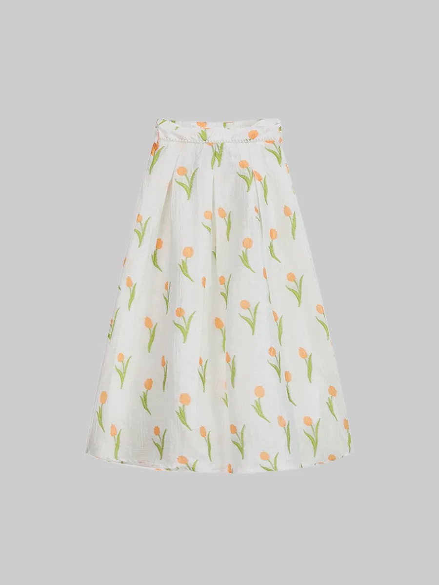 Jacquard French High Waist Tulip Skirt