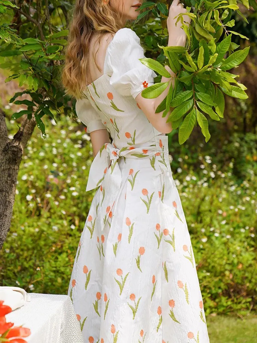 Jacquard French High Waist Tulip Skirt