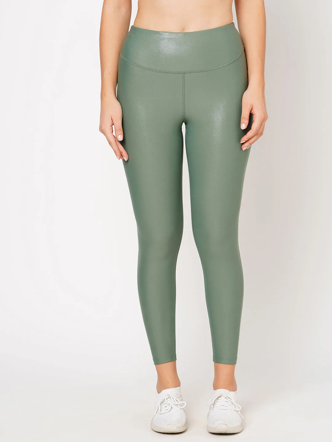Jade Green Glossy Leggings