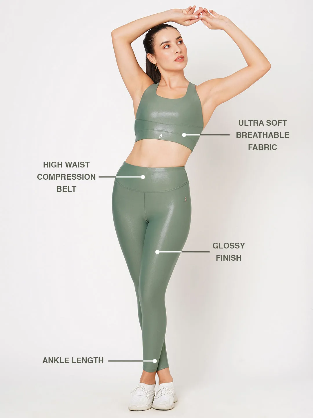 Jade Green Glossy Leggings