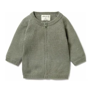 Knitted Zipped Cardigan - Shadow