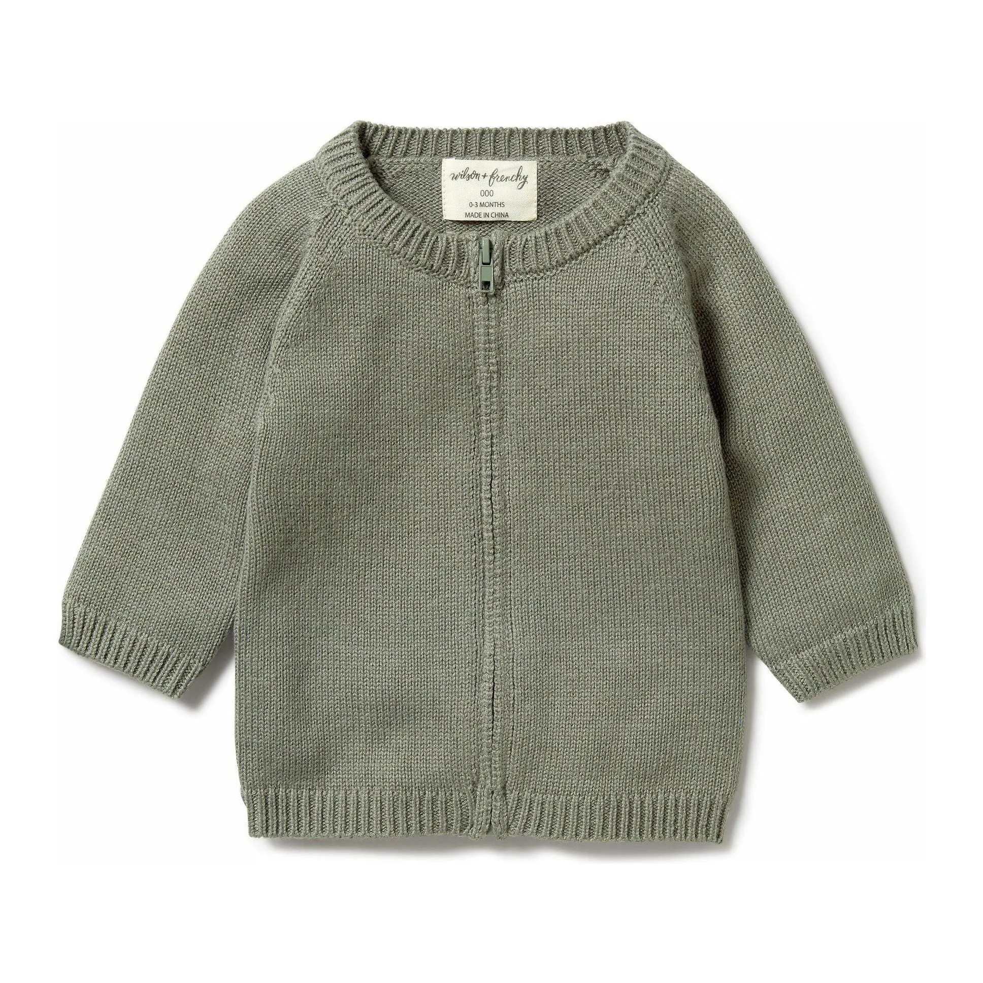 Knitted Zipped Cardigan - Shadow