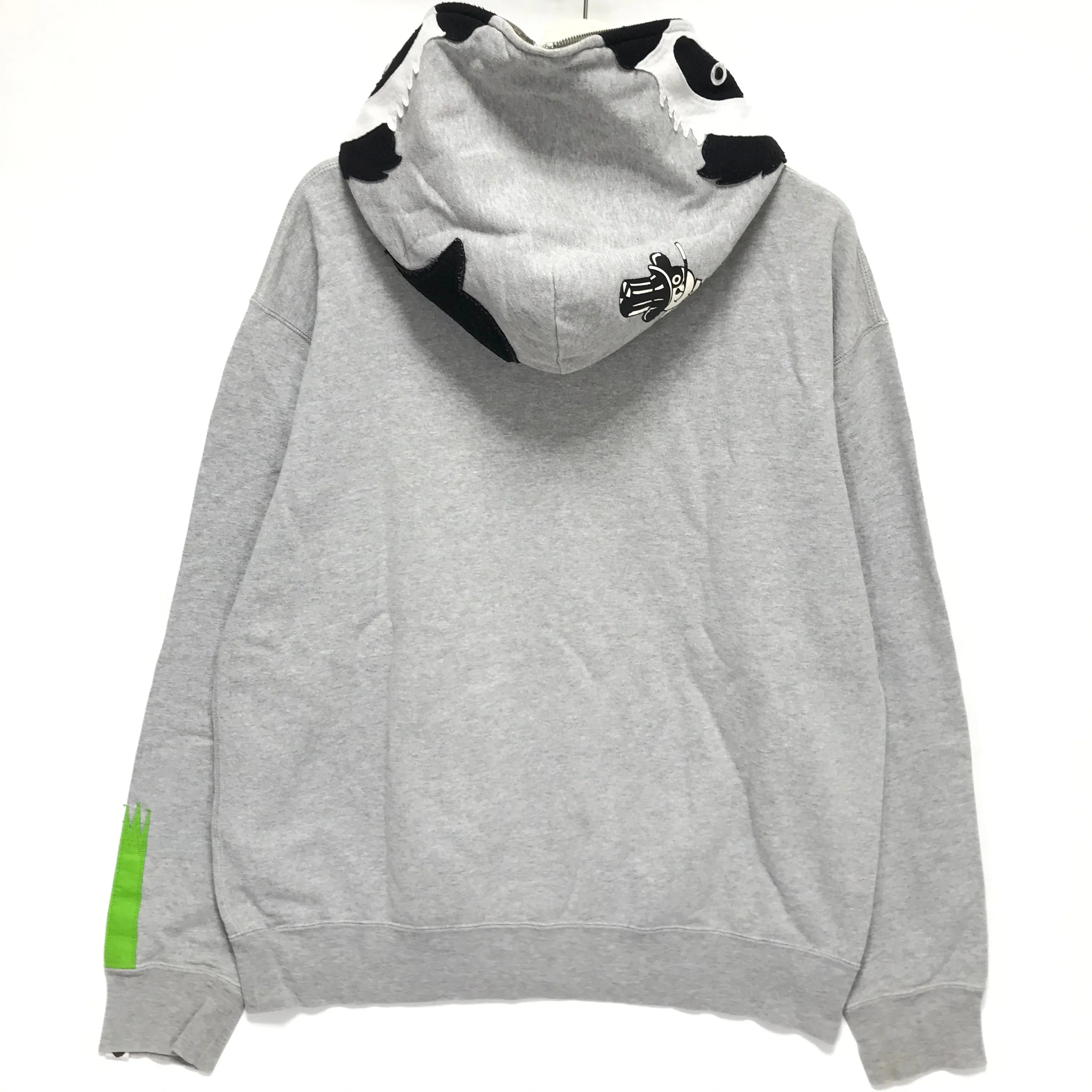 [L] A Bathing Ape Bape Panda Full Zip Hoodie Grey