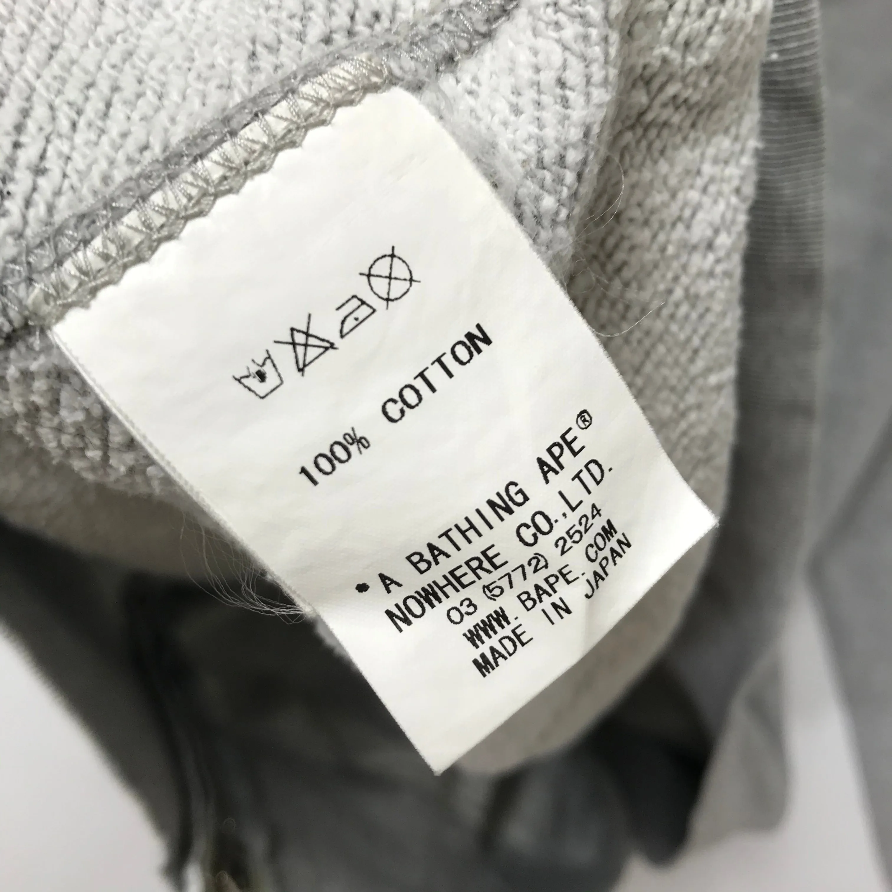 [L] A Bathing Ape Bape Panda Full Zip Hoodie Grey