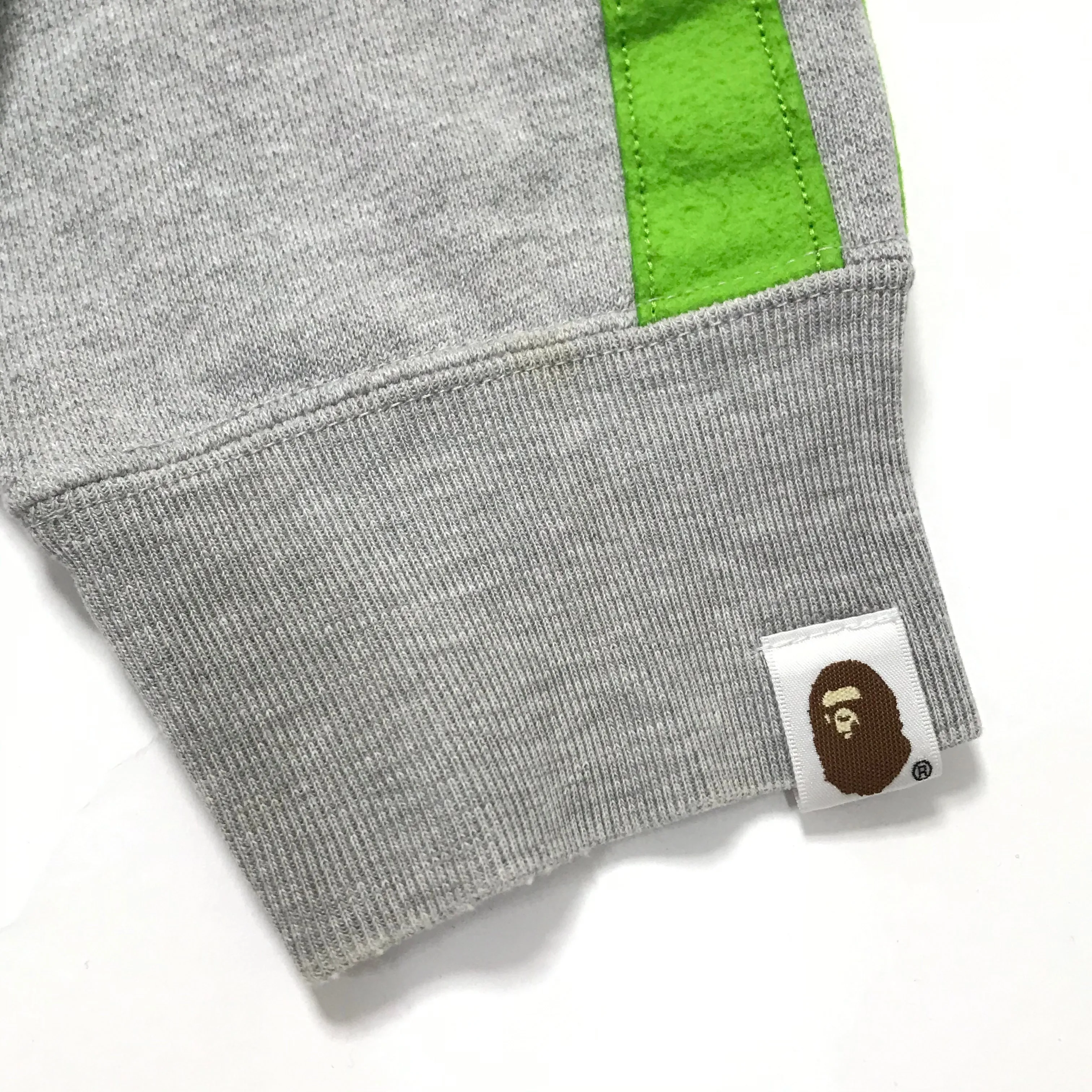 [L] A Bathing Ape Bape Panda Full Zip Hoodie Grey