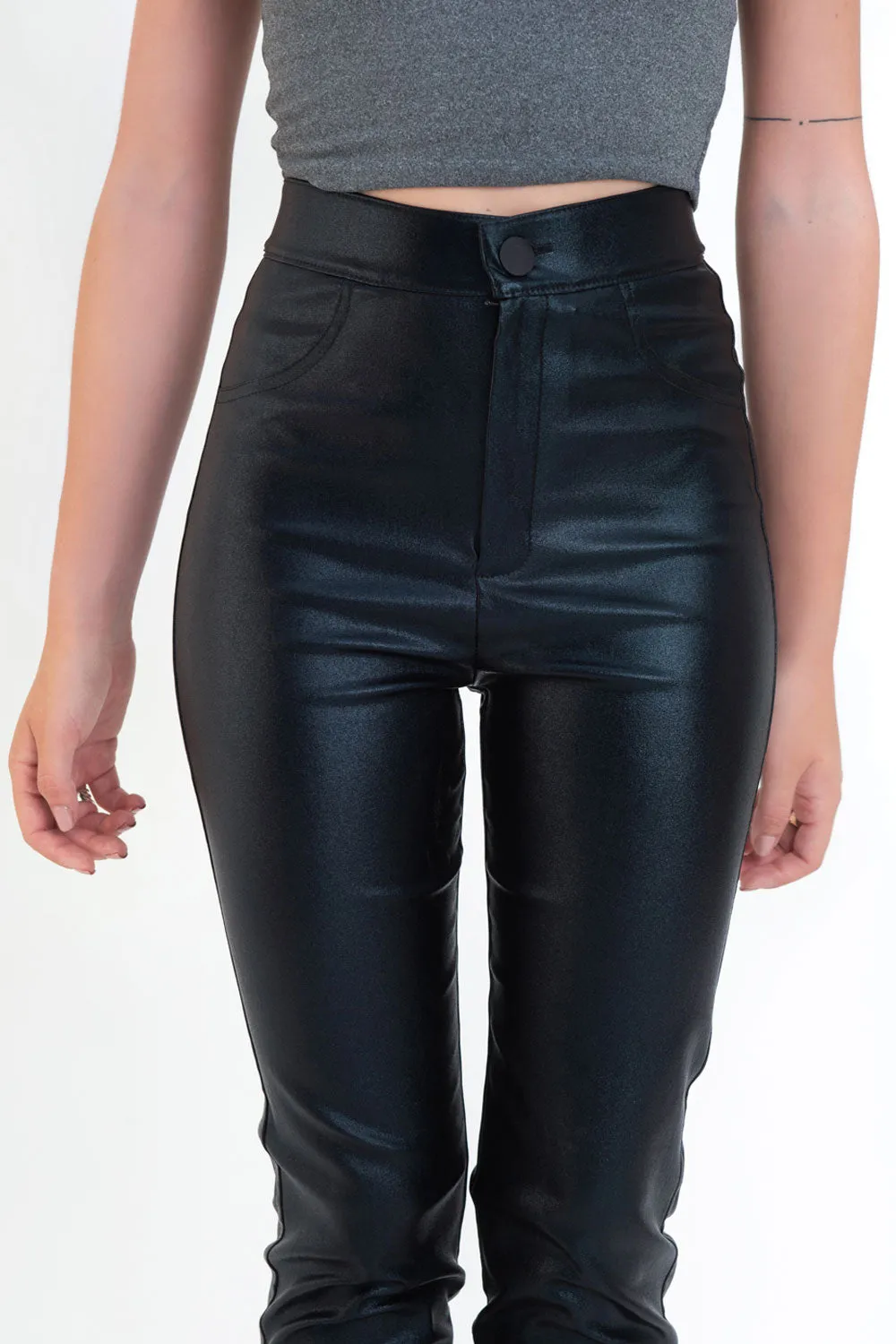 Legging efecto piel metalizada de fit ajustado