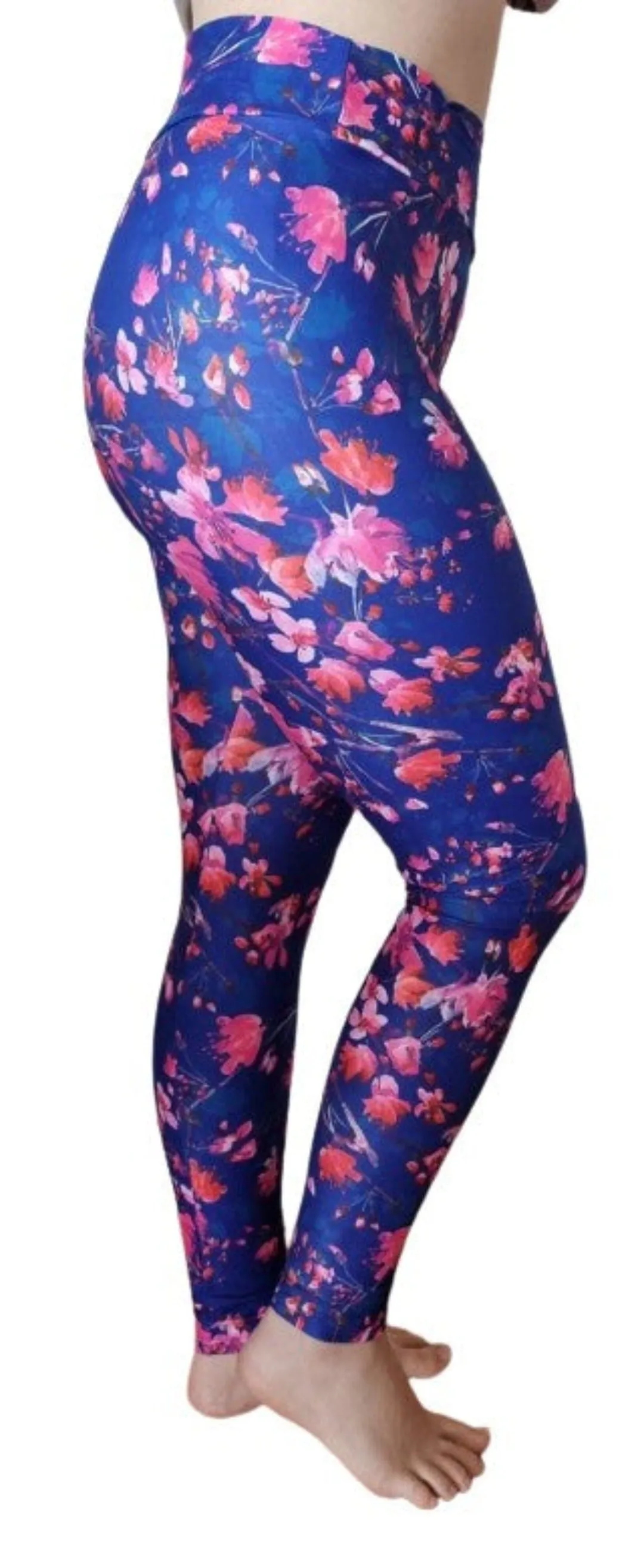 Leggings Full Length Cobolt n Blooms
