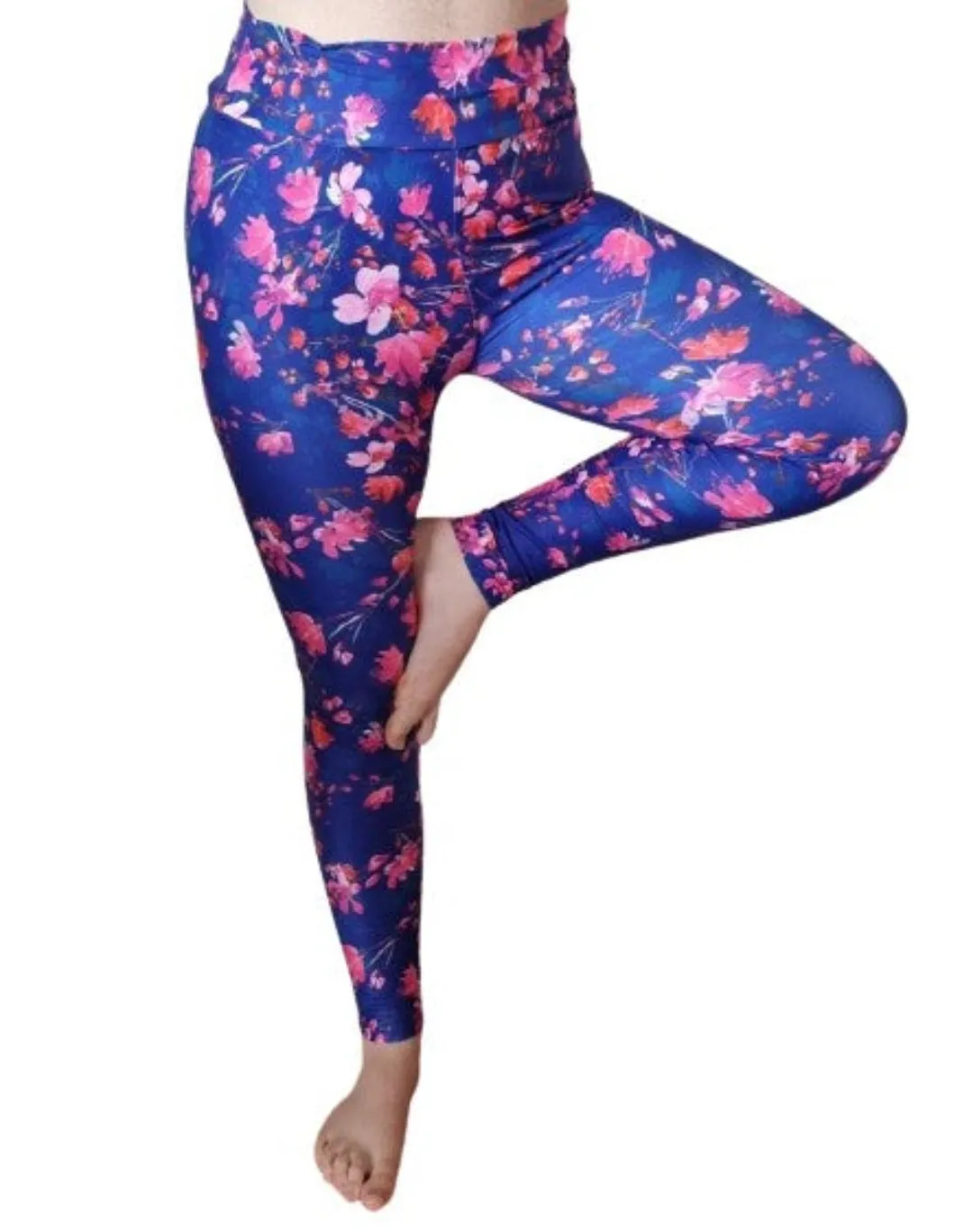 Leggings Full Length Cobolt n Blooms